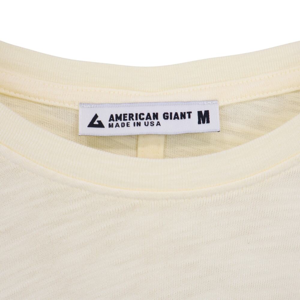 American Giant Women's Premium Slub Long Sleeve Crew Tee Pastel Yellow M NWOT - Picture 3 of 6
